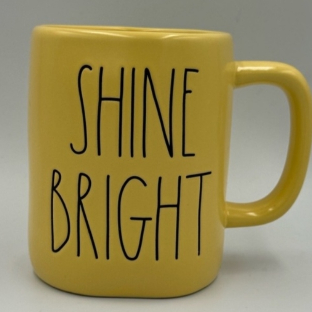 Rae Dunn Yellow "Shine Bright" Ceramic Mug NWOT